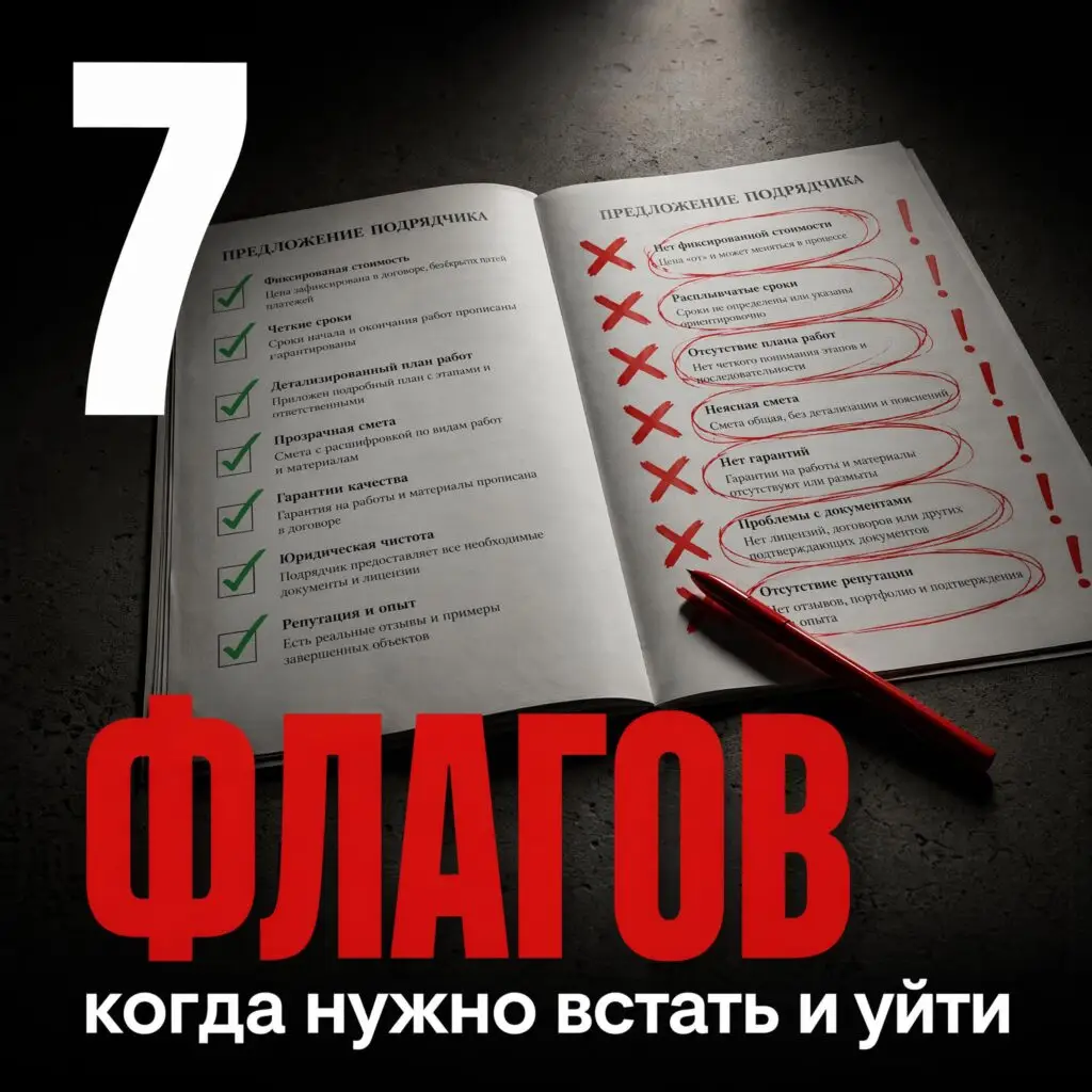 Красные флаги на первой встрече с подрядчиком: 7 признаков что надо уходить