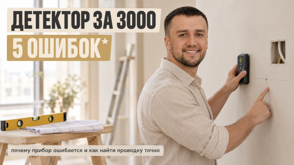 Детектор скрытой проводки за 3000 рублей: 5 ошибок при поиске в стене