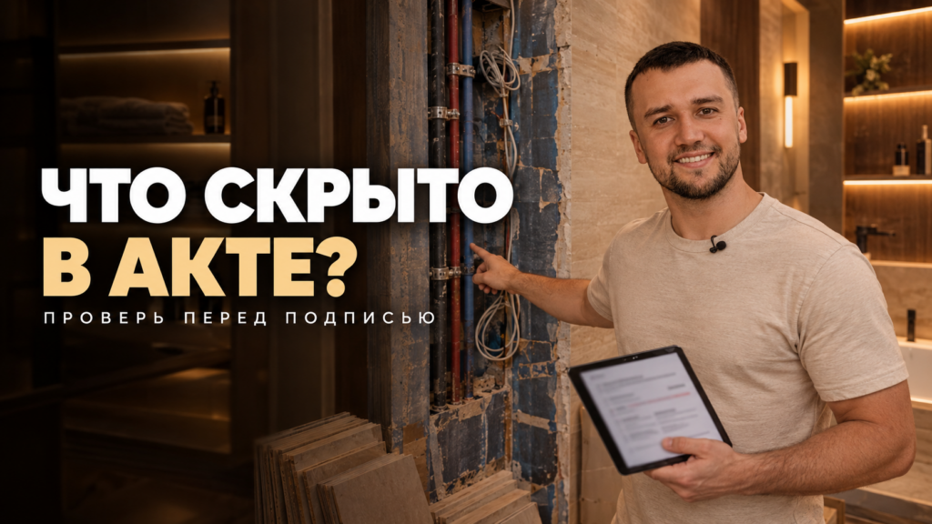 Строитель и заказчик внимательно изучают акт скрытых работ при ремонте квартиры в новостройке