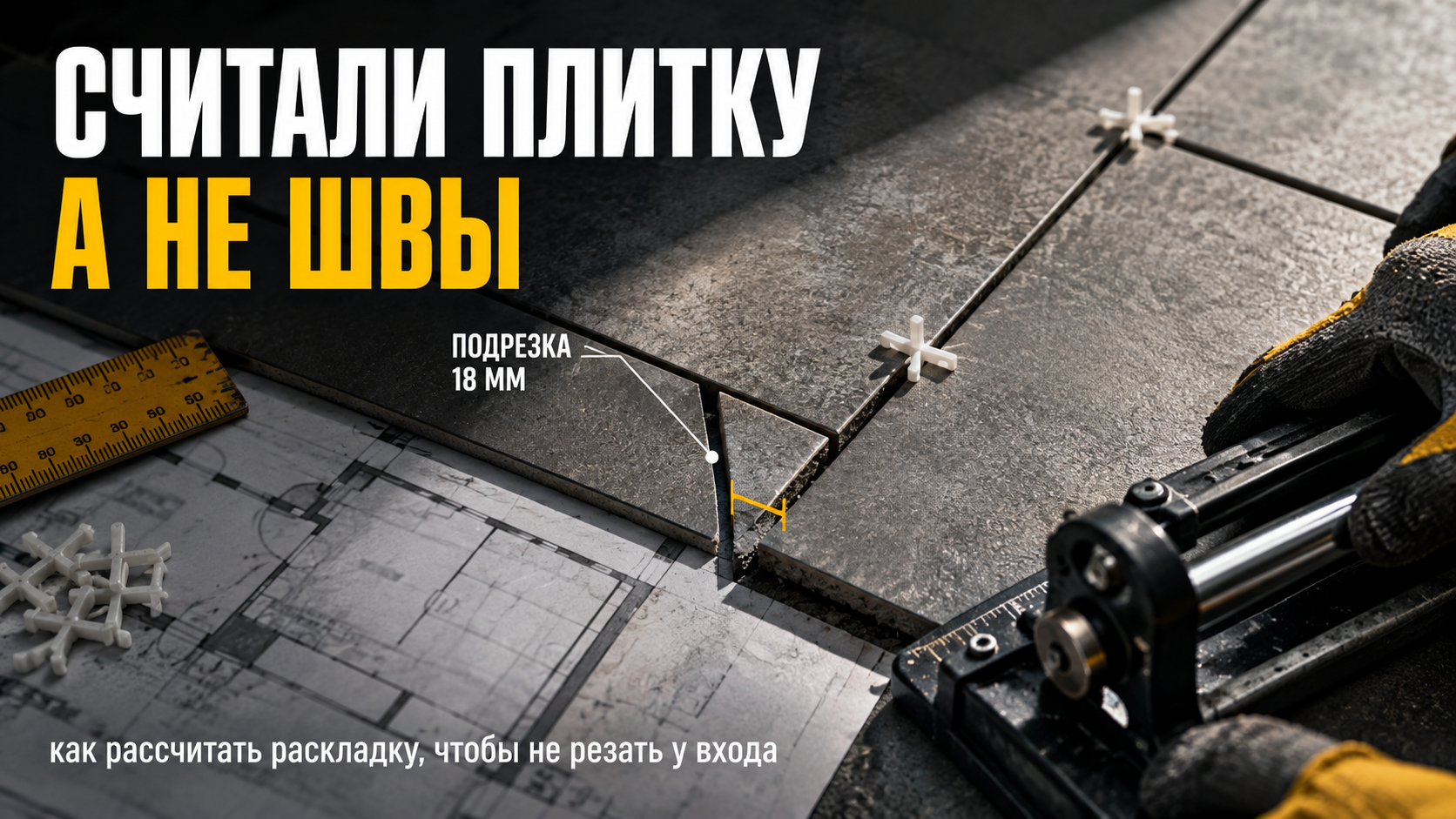 Раскладка плитки: расчет количества, чтобы избежать подрезок на входе